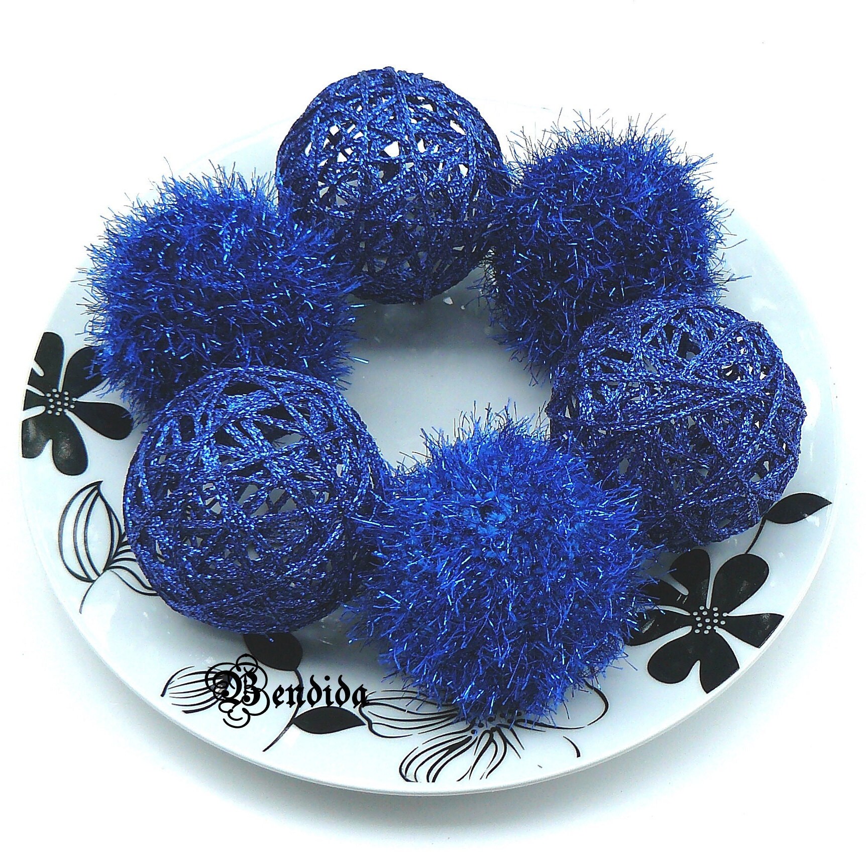 Navy Blue Decorative Balls for Bowl Vase Fillers Glitter Etsy
