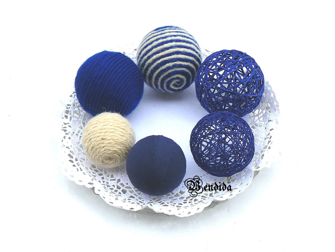 Navy Blue Decorative Balls for Bowl Vase Fillers Orbs Wrap