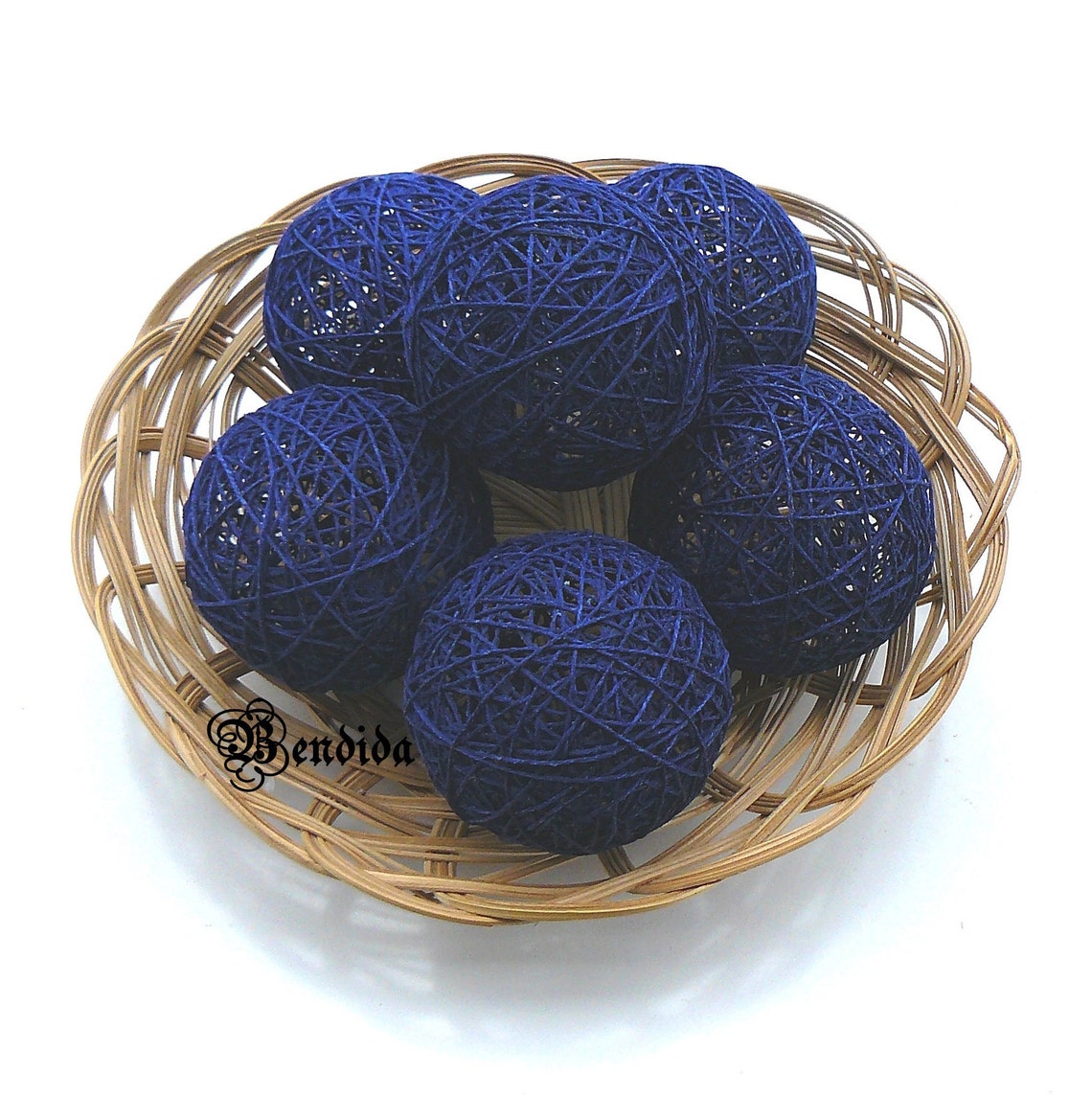 3 Navy Blue Decorative Balls for Bowl Vase Fillers Etsy