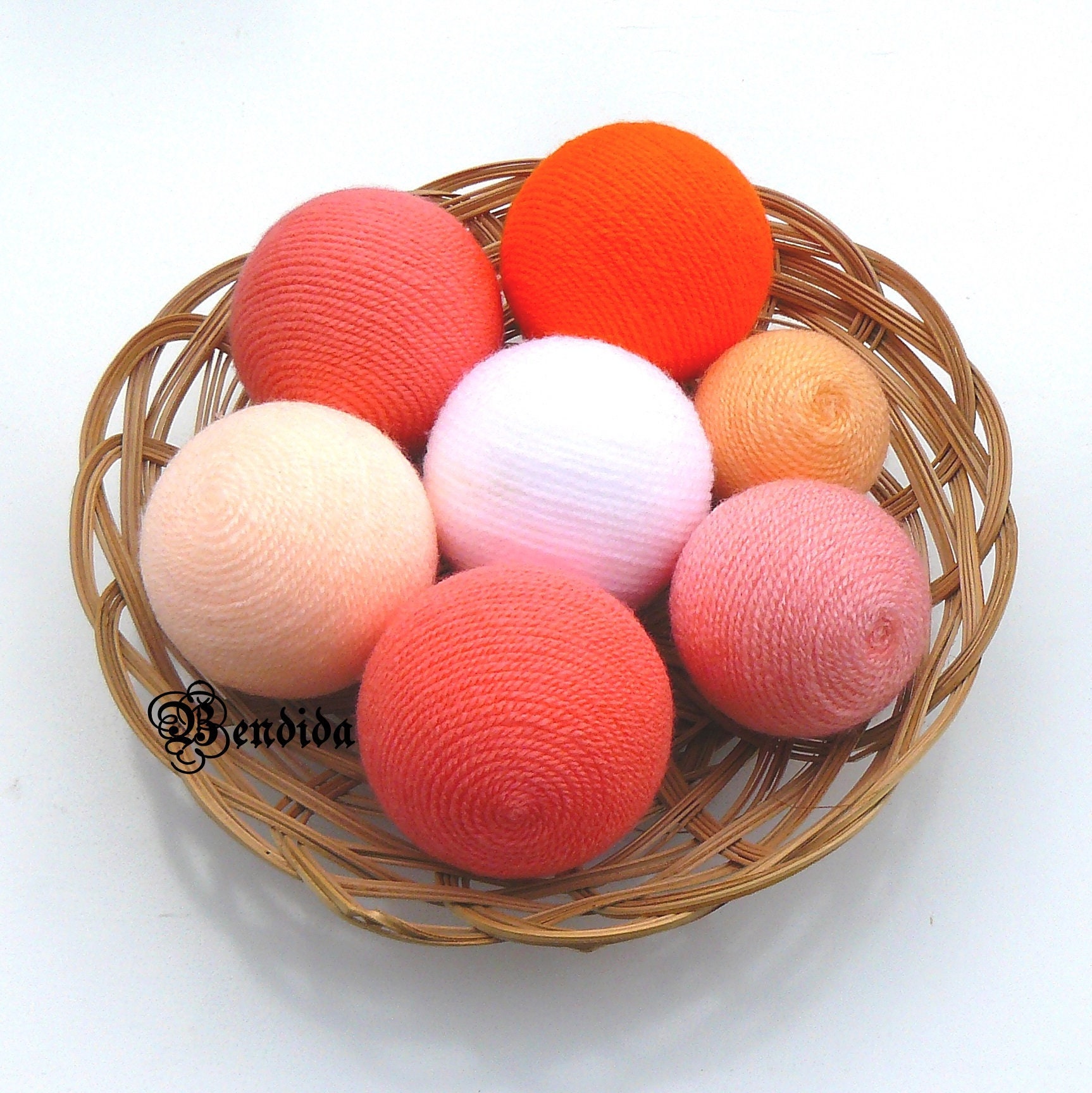 Orange Decorative Balls for Bowl Vase Fillers Orbs Yarn Etsy UK