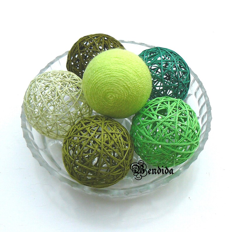 Green Decorative Balls for Bowl Dining Table Centerpiece Etsy