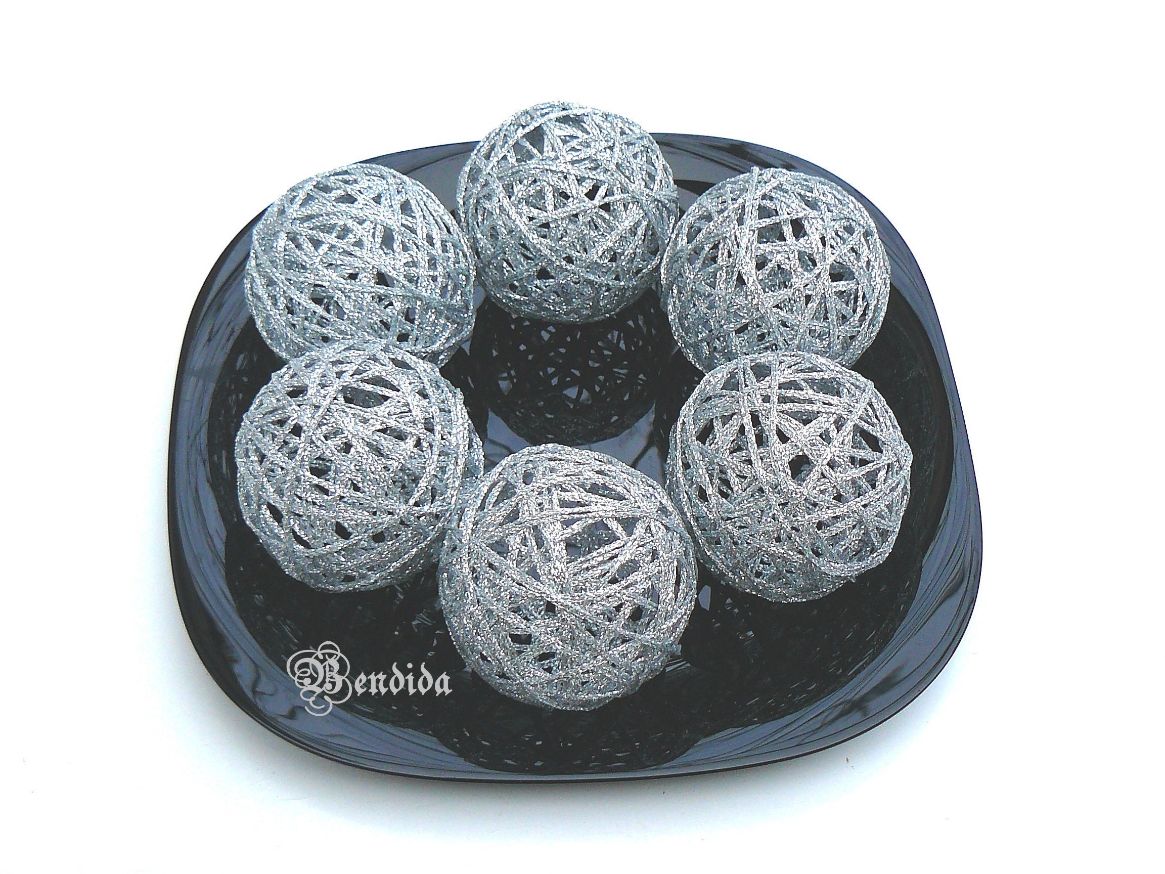 Silver Decorative Balls for Bowls Dining Table Centerpiece Etsy