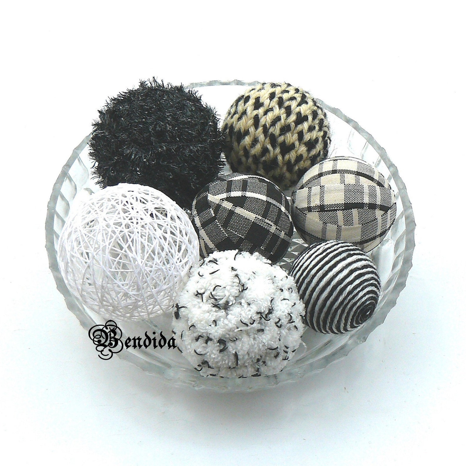 Black and White Texture Decorative Balls for Bowl Vase Etsy