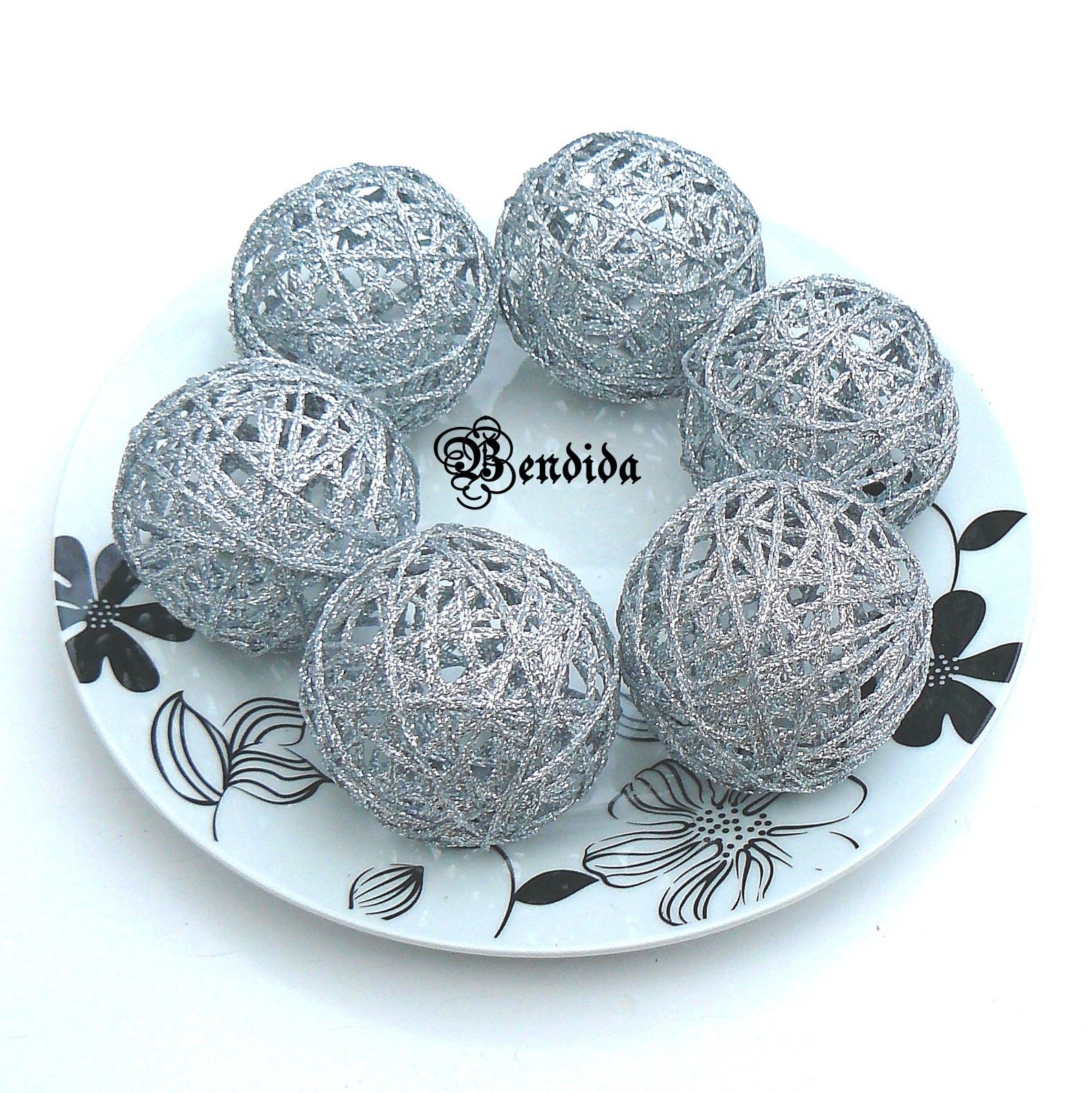 Silver Decorative Balls for Bowls Dining Table Centerpiece Etsy