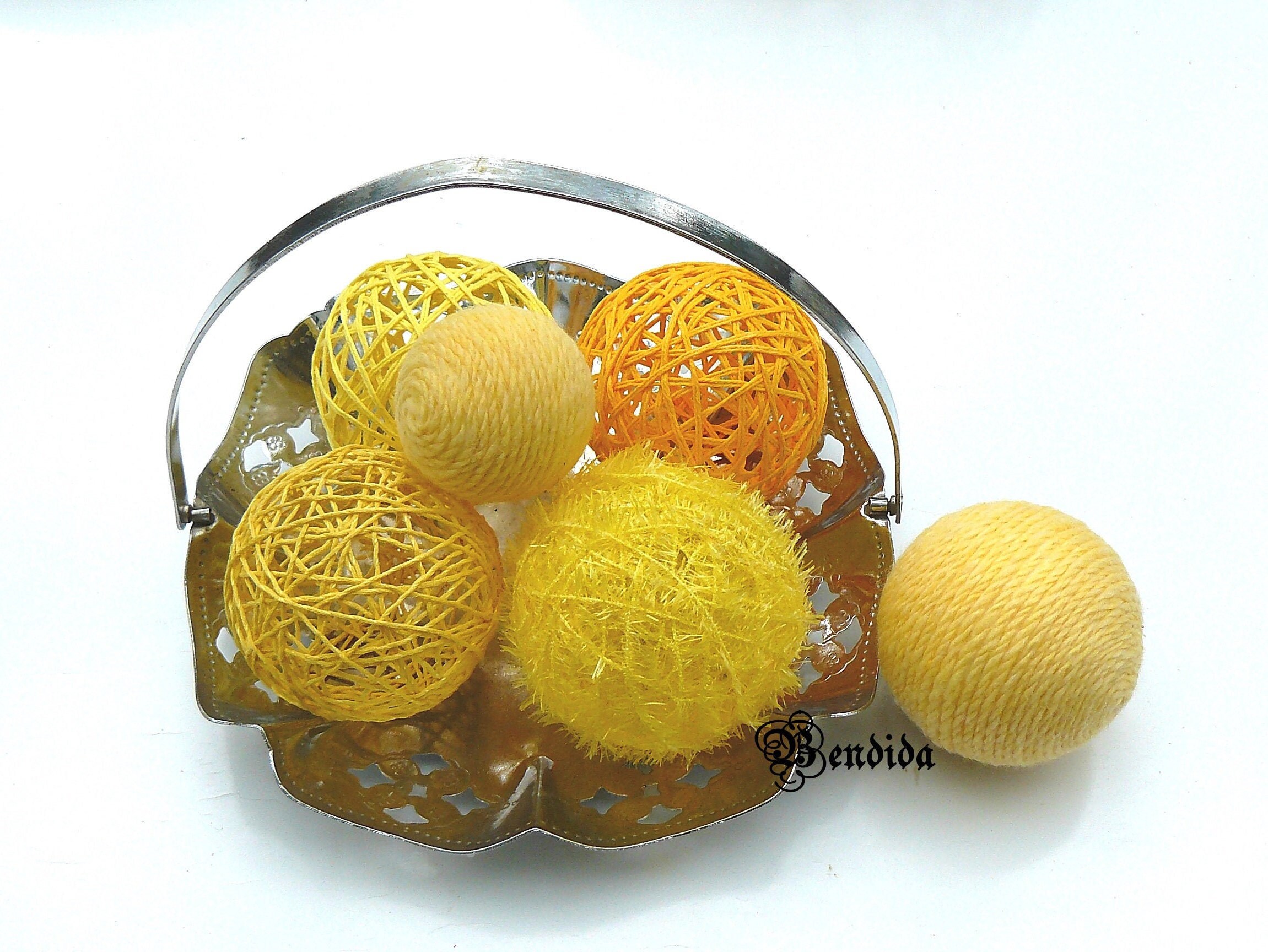 Yellow Decorative Balls for Bowls Dining Table Centerpiece Etsy