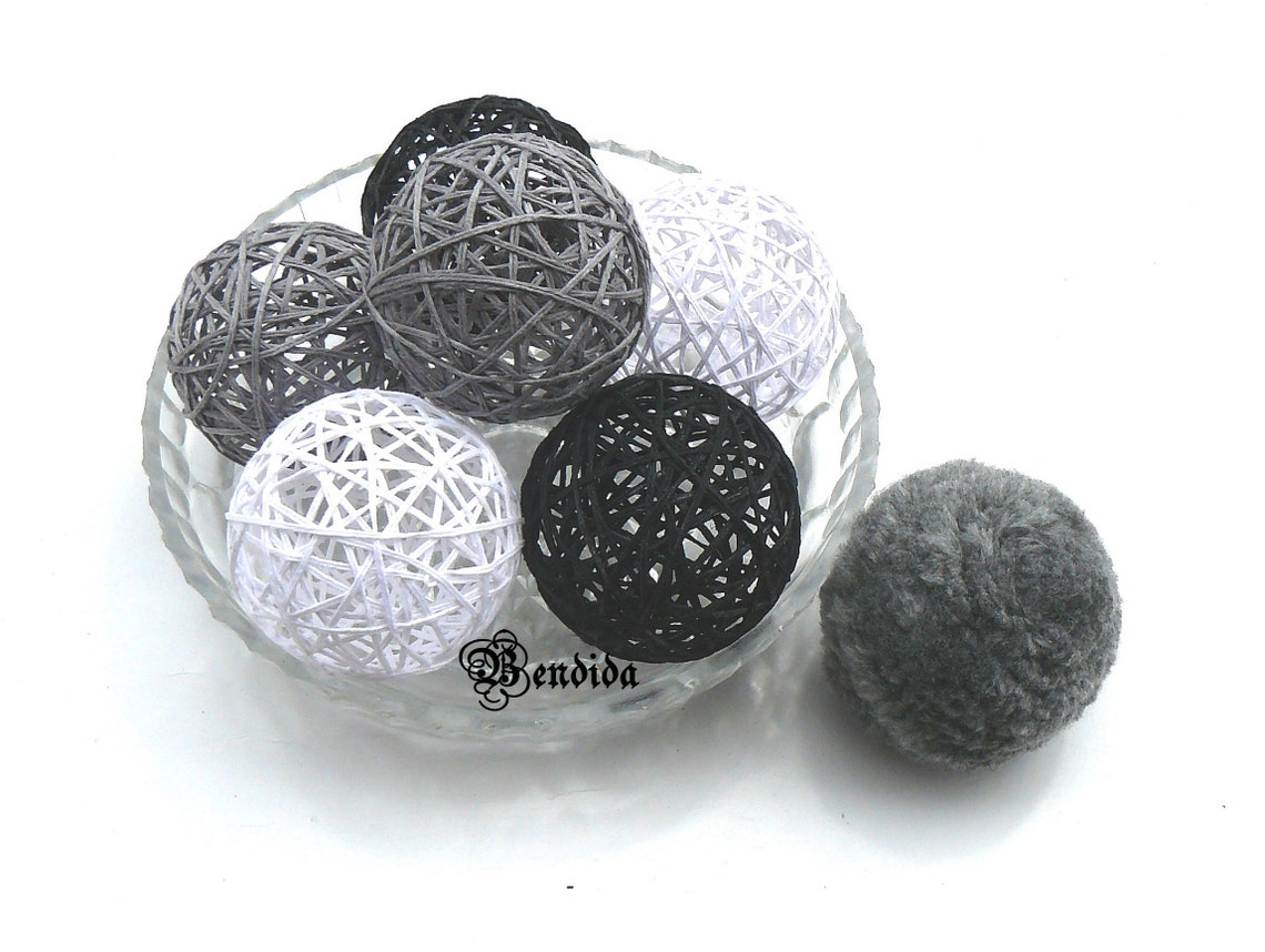 Gray Black White Decorative Balls for Bowl Vase Fillers Orbs Etsy