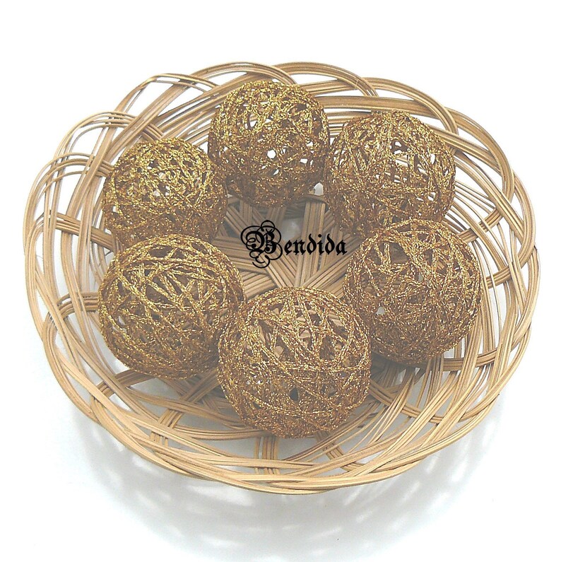 Gold Decorative Balls for Bowls Vase Fillers Orbs DIY Pom | Etsy