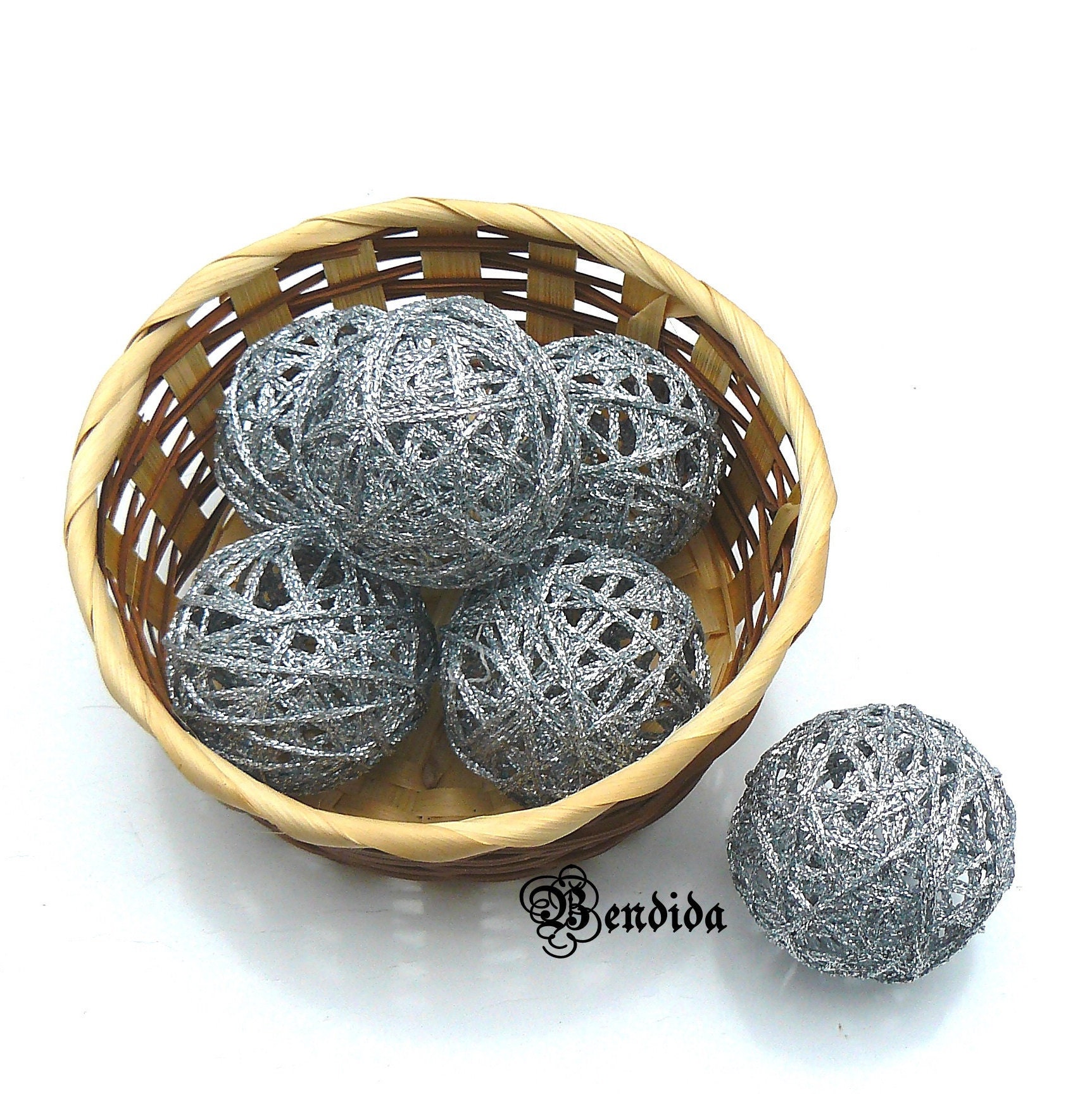2 Silver Decorative Balls for Bowl Vase Fillers Small Etsy Australia