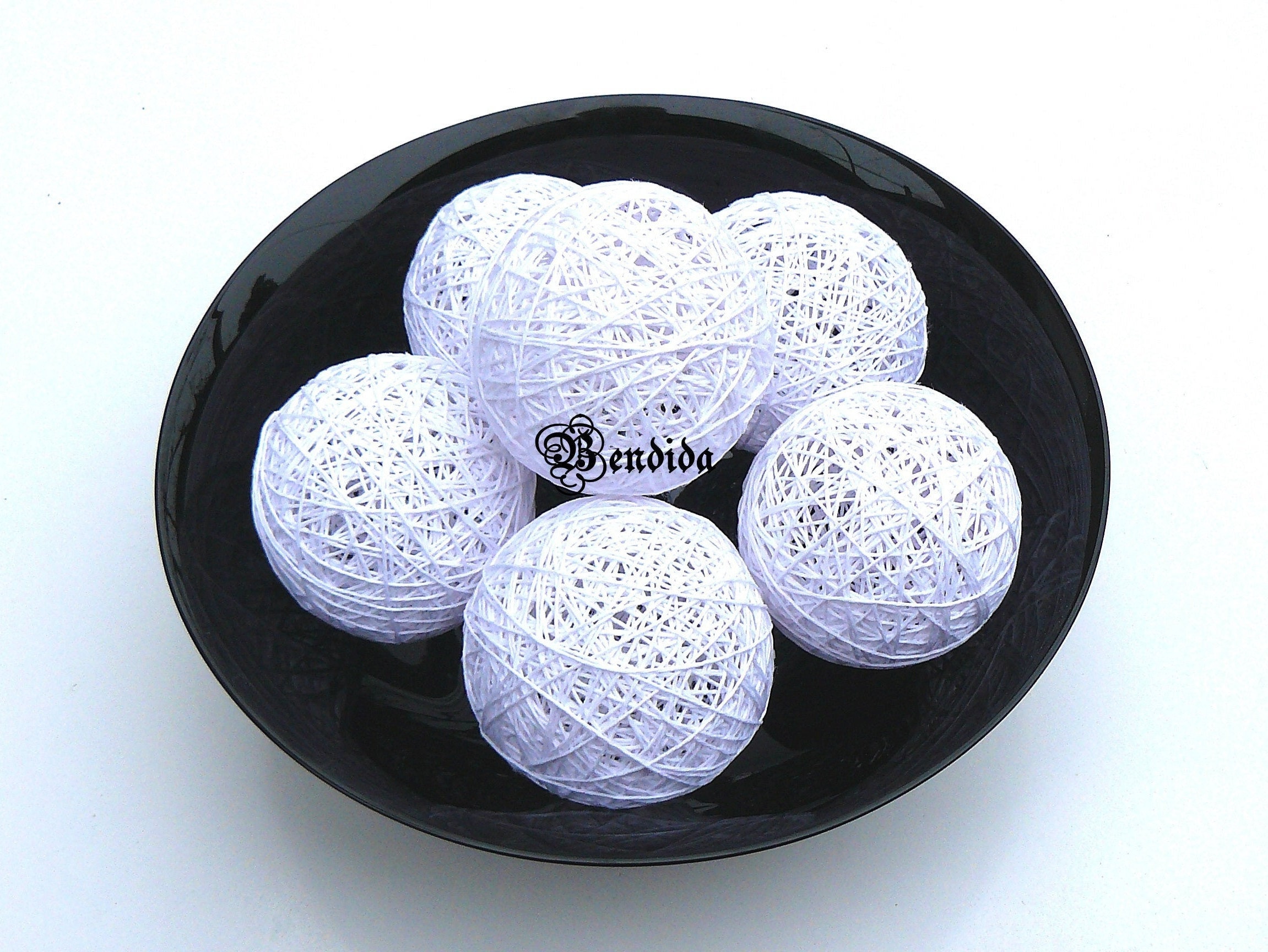 3 White Decorative Balls for Bowls Winter Wedding Table Etsy