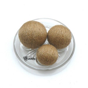 Jute Rope Decorative Balls for Bowls, Vase Fillers Primitive Orbs, Twine Wrapped Spheres, Farmhouse Table Centerpiece, Rustic Holiday Decor. image 8