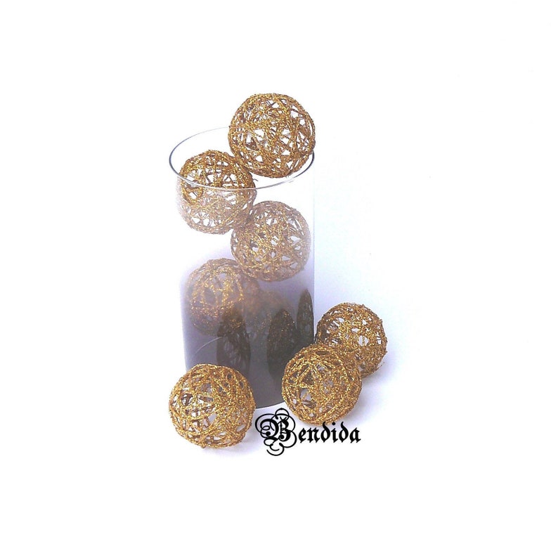 Gold Decorative Balls for Bowls Vase Fillers Orbs DIY Pom Etsy