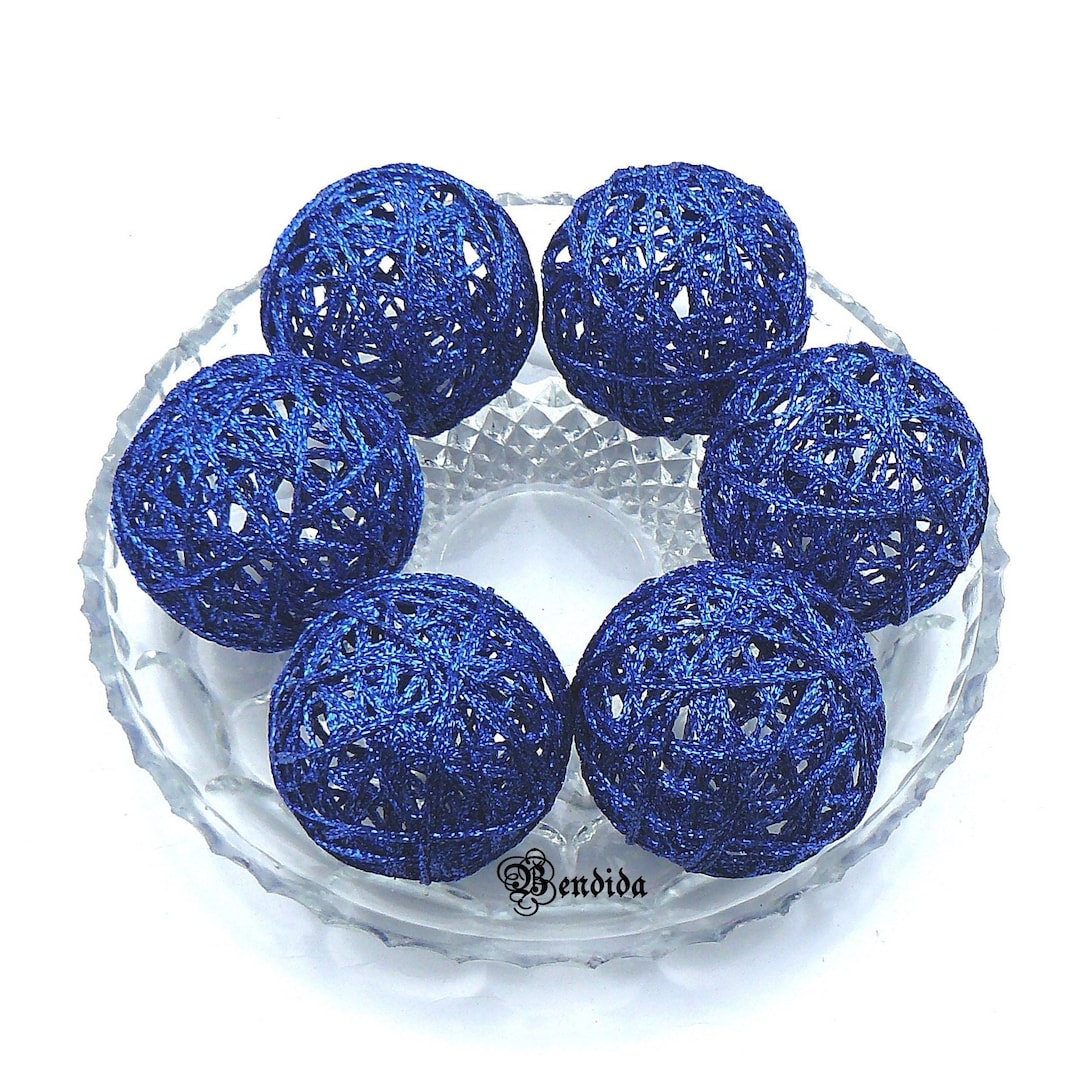 Blue Decorative Balls for Bowls Vase Fillers Glitter Orbs Etsy