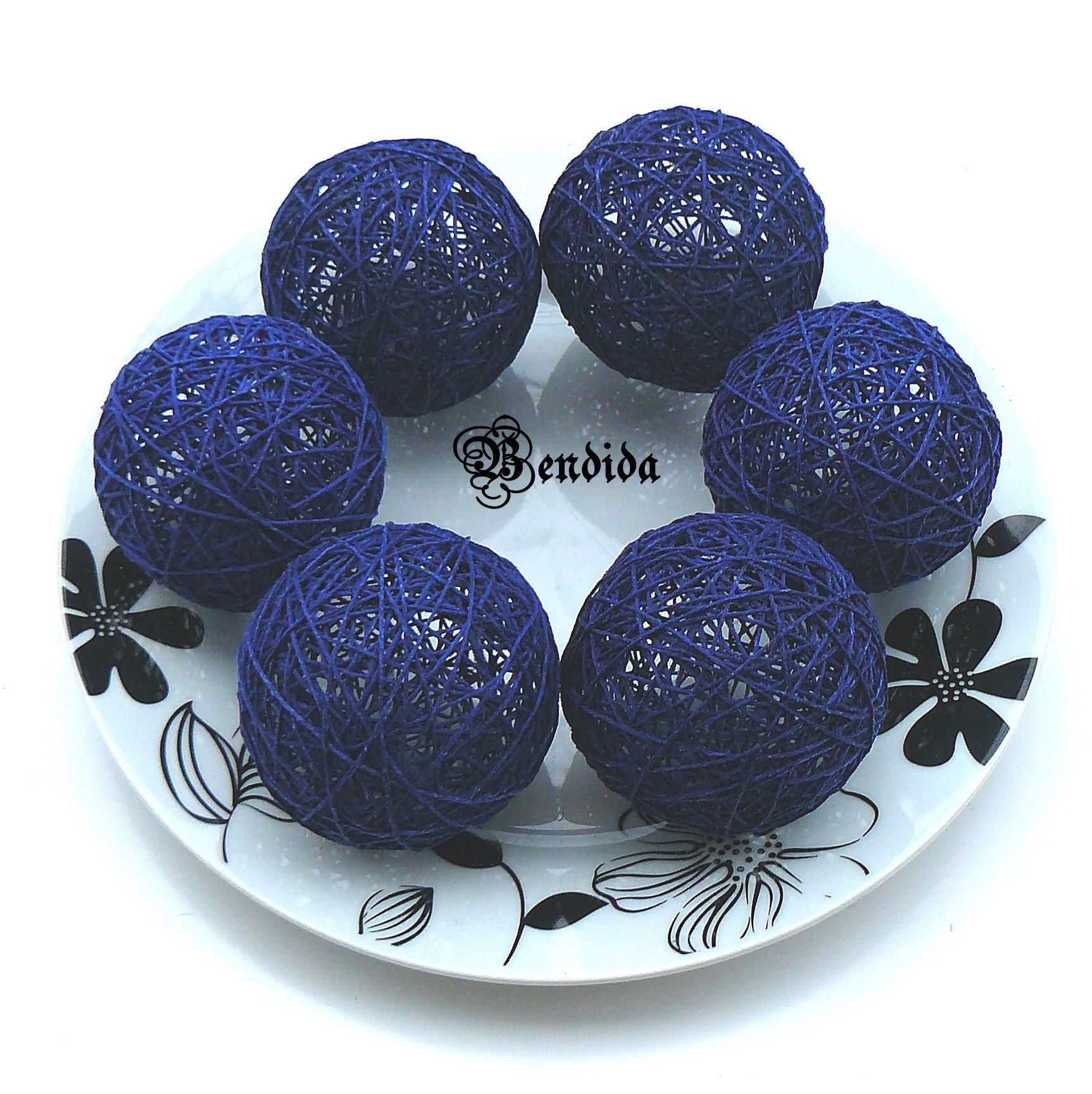 3 Navy Blue Decorative Balls for Bowl Vase Jar Fillers Etsy Polska