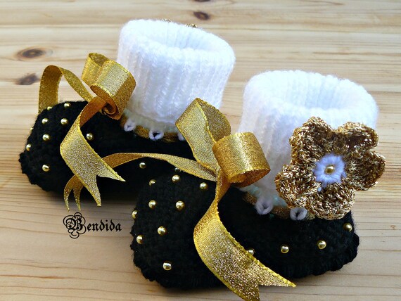 gold newborn shoes