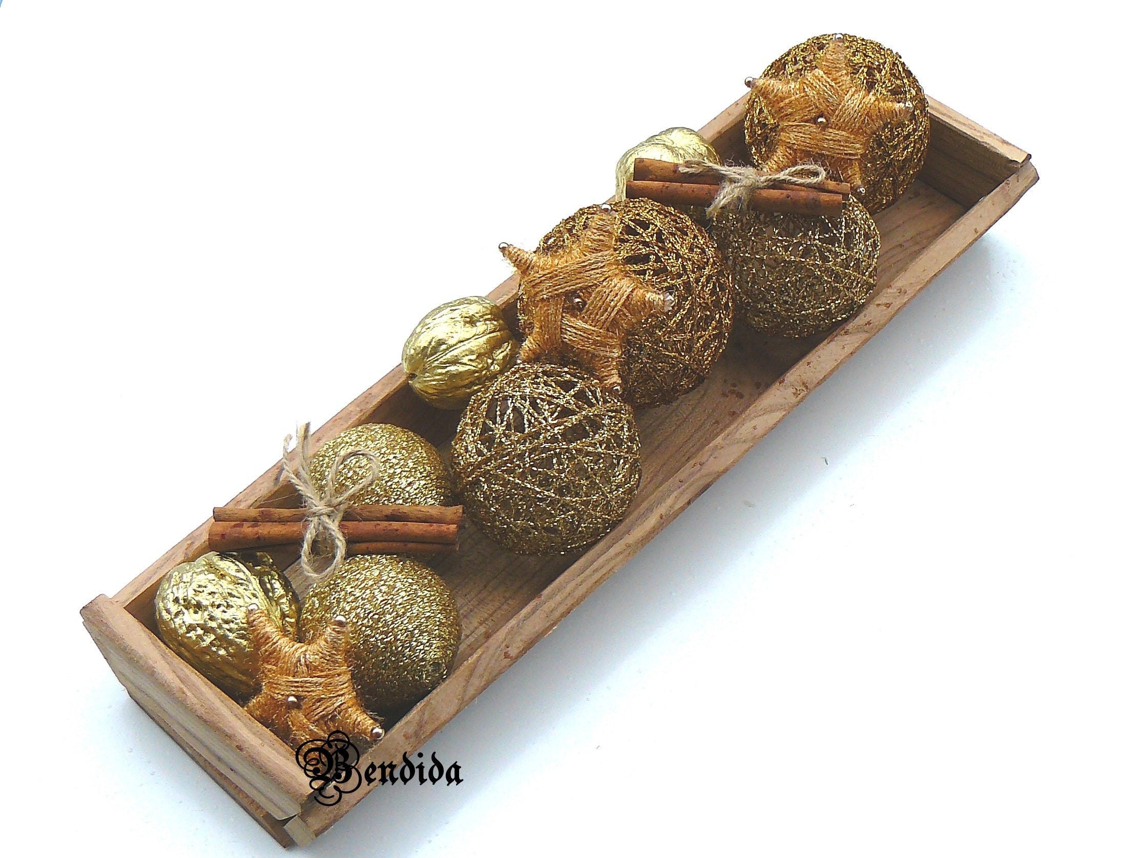 Gold Decorative Balls for Bowl Vase Fillers Orbs Yarn Etsy Norway