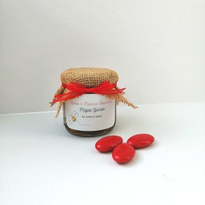 Bomboniera Laurea Miele artigianale millefiori 140gr, etichetta personalizzabile