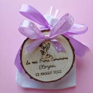 WOOD trunk Favor FIRST COMMUNION customizable favor diameter 5 cm