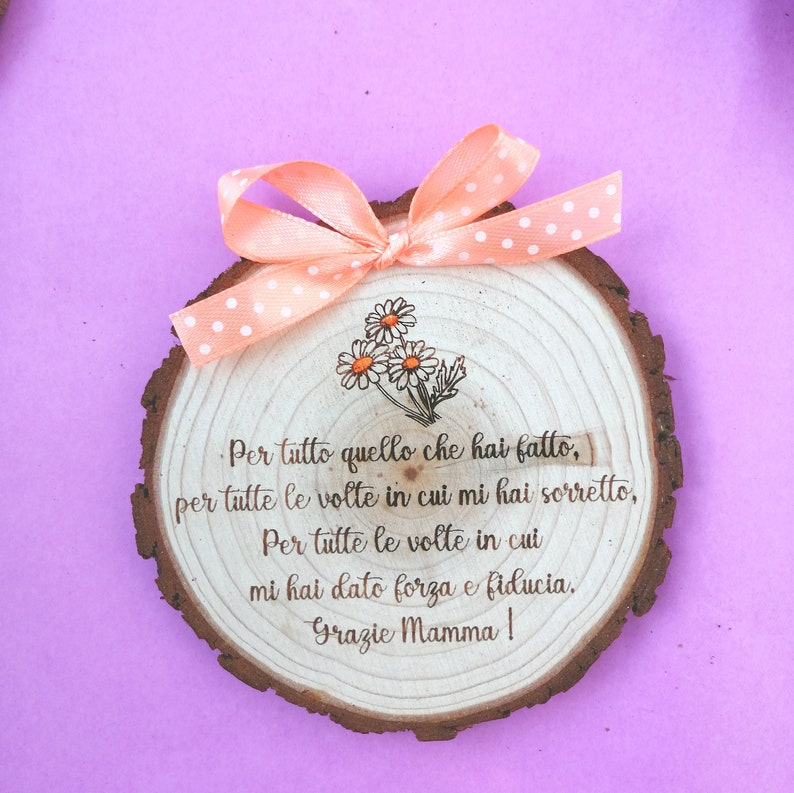 MOTHER'S DAY customizable wooden log mom mother's day diameter 10 cm 3