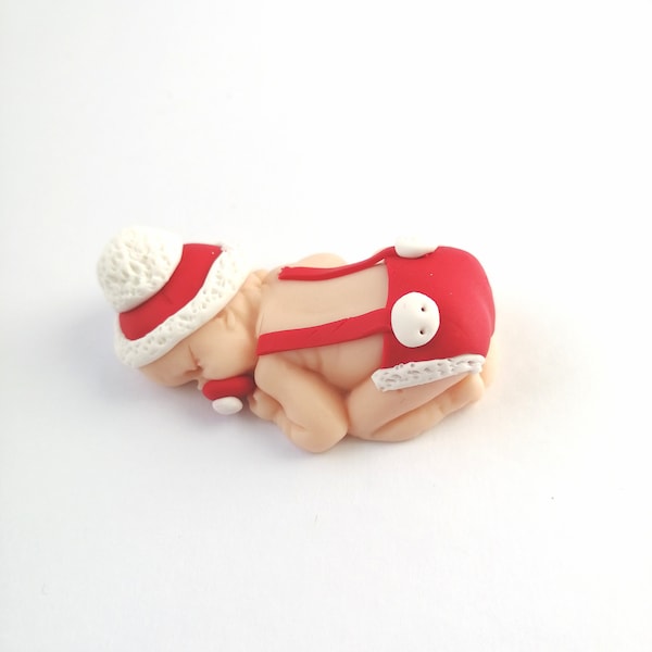 Cadeaux de naissance/baptême pour bébé en fimo Noël Père Noël Bonnet Noel