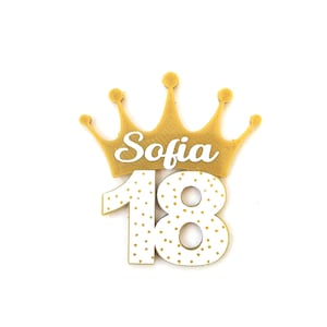 18 Anni Compleanno Corona Fuscia Oro Compleanno Crown Coroncina Diadema  (D9h)