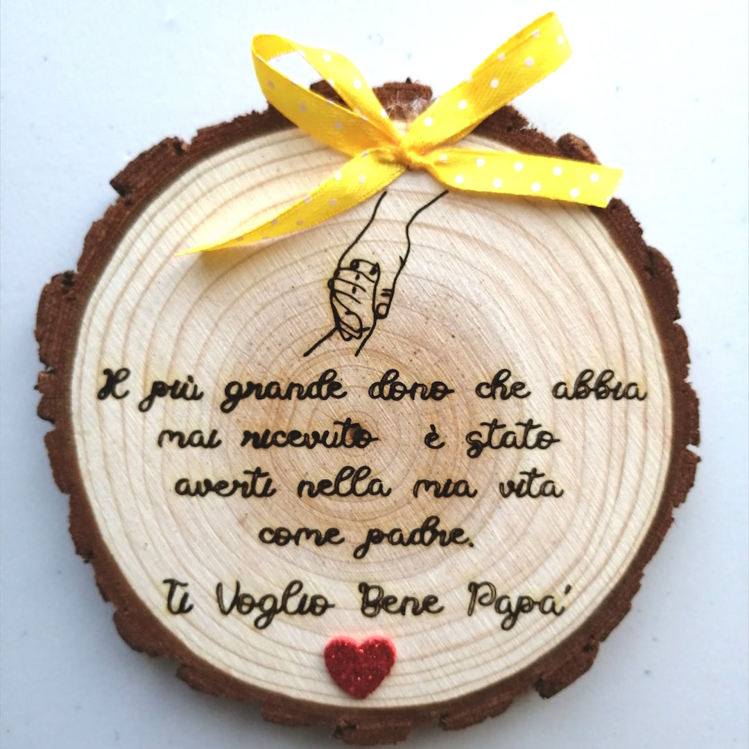 Regalo Per Papà - Cartello In Legno Con Foto E Mollette, Scritta "Papà Vi Amiamo", Per Compleanno O Festa Del Papà - 2