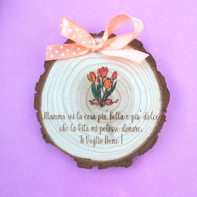 MOTHER'S DAY customizable wooden log mom mother's day diameter 10 cm 4
