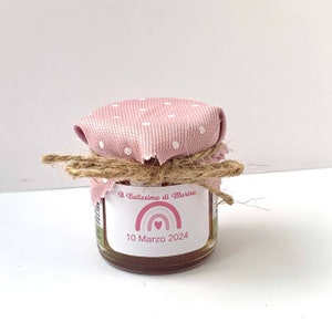 Bomboniera battesimo bimba Barattolino Miele millefiori artigianale 140gr