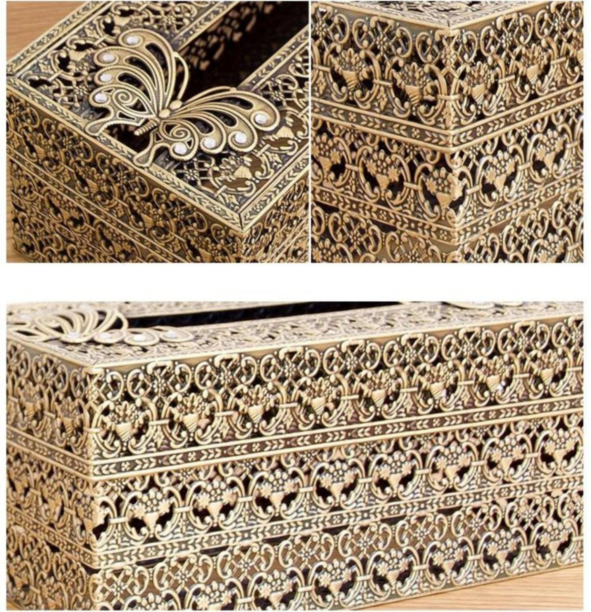 Tin Vintage Decorative Metal Tissue Box Cover 3 Finishes to Etsy