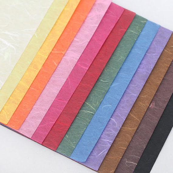 [50 Sheets] Mixed Korean Traditional Mulberry Paper HanJi ( 6 x 6 inches )  | Colored Paper | Folding Handmade Art Design Craft (Mixed Unyong Hanji)