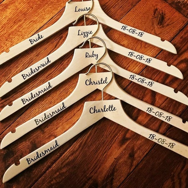 Wedding Hanger Decal Sets. Role Date & Name - Wedding Day Hanger Stickers