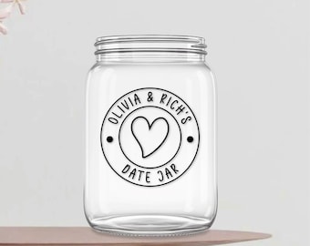 Custom Date Night Jar Vinyl Decal - Personalized Couples' Names - Memorable Gift Idea