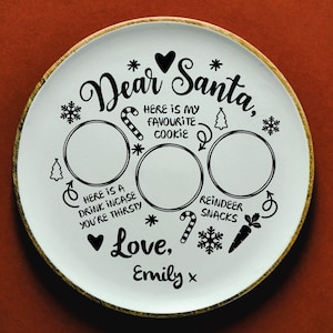 Christmas Eve Santa Plate Decals. Personalised with your Kid&#39;s names. Santa&#39;s Treats, Santa&#39;s Drink & Reindeer Treats. No Plate Included