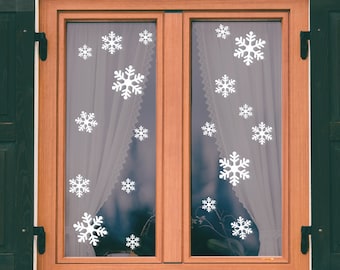 Snowflake Window Decals: Christmas Self Adhesive Xmas Transfers