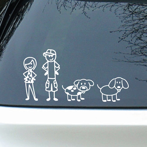 Stick Family Car Decals. Car Glass Stickers of Family Members. Bumper Sticker Family Transfers