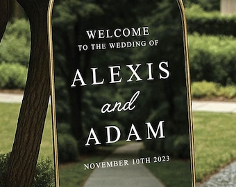 Wedding Welcome Sign Decal: Personalised Vinyl Names for Wedding Mirror or Acrylic Sheet