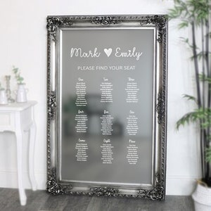 23+ Wedding Seating Chart On Mirror