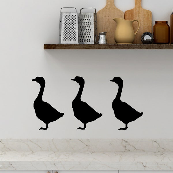 3 Geese Decals, Add Style to Your Kitchen Wall, Goose Sticker Design, Kitchen Decor, Dining Room Wall, Kitchen Gifts, Kitchen Transfers