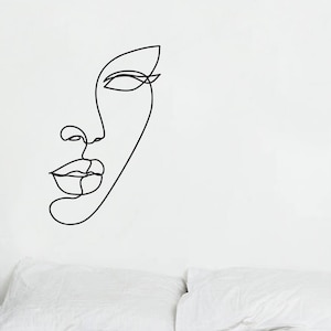 Line Face Vinyl Wall Decal. Abstract Wall Art. Livingroom, Dining Room, Art Studio, School, Office, Bedroom