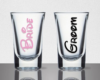 Bride & Groom Decals for your Glassware - Set of 2 title decals - Multiple sizes