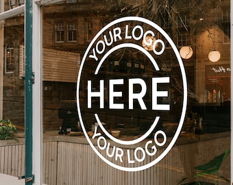 Custom Business Logo Decal: Single Colour Vinyl Window Transfer. Storefront Vinyl Sticker