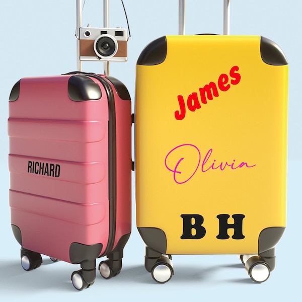 Custom Suitcase Name or initials - Personalized Vinyl Decal - Luggage Stickers