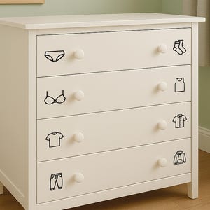 Nursery Drawer Vinyl Decals: Bedroom Clothing & Accessories Organisation
