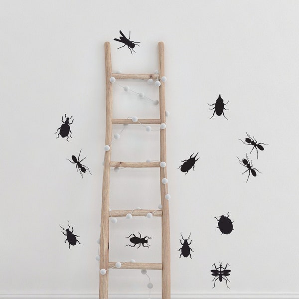 12 Bug Wall Decals for Nursery or Bedroom. Playroom Decor. Boys Room Girls Room. Halloween Stickers, Creepy Crawlies, Peel and Stick Insects