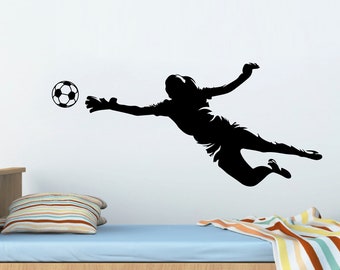Female Goalkeeper Vinyl Wall Decal: Bedroom Wall Sticker Transfer