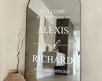 Wedding Welcome Sign Decal - DIY Wedding Entrance Sticker - Personalised with Name & Date