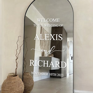 Wedding Welcome Sign Decal - DIY Wedding Entrance Sticker - Personalised with Name & Date