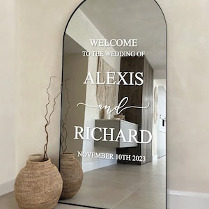 Welcome to Our wedding Mirror Decal - Personalised Mirror Sign Sticker - Vinyl Decal for Reception or Ceremony