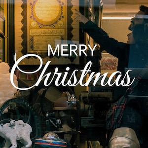 Merry Christmas Window Sticker, Xmas Shop Decal, Home Decoration, Business Christmas Decal