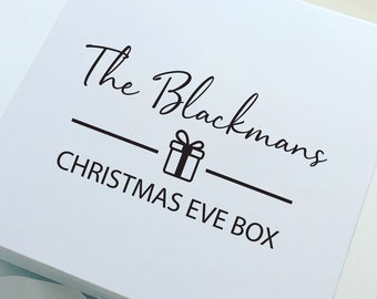 Personalised CHRISTMAS EVE GIFT BOX NAME STICKER Xmas Present Custom Santa Decal 