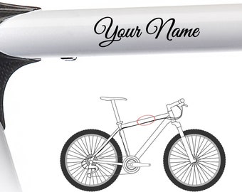 2 Name Decals For Your Bike Frame, Personalized Bicycle Vinyl Decal, Vinyl Sticker Name. Personalised Bike Transfer, Custom Name Sticker